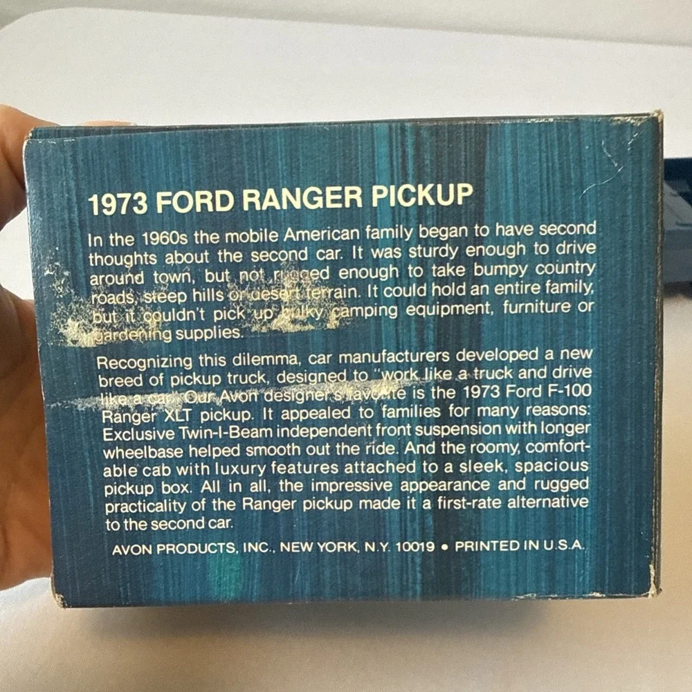 Vtg Avon 73 Ford Ranger Pickup Wild Country After Shave Decanter Full Box Decals